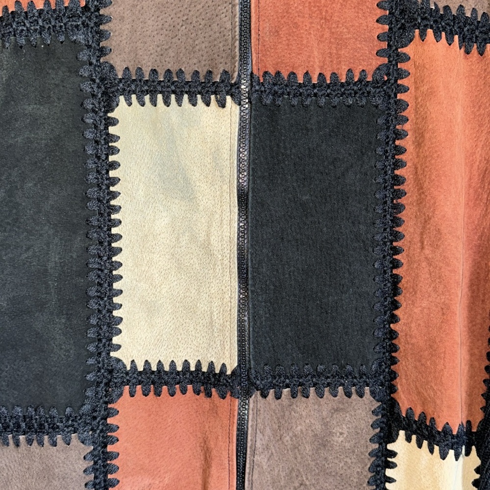 Brown And Black Patchwork Vest - image 3